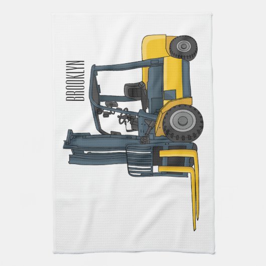 Gabelstapler-Cartoon Geschirrtuch (Vertikal)