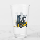 Gabelstapler-Cartoon Glas (Vorderseite)