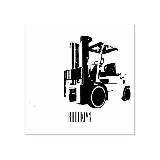 Gabelstapler-Cartoon Gummistempel (Prägung)