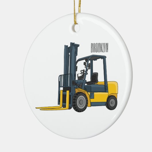 Gabelstapler-Cartoon Keramik Ornament (Links)