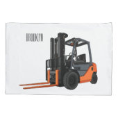 Gabelstapler-Cartoon Kissenbezug (Rückseite)