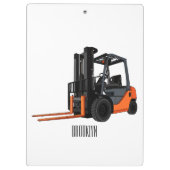 Gabelstapler-Cartoon Klemmbrett (Rückseite)