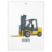 Gabelstapler-Cartoon Klemmbrett (Rückseite)