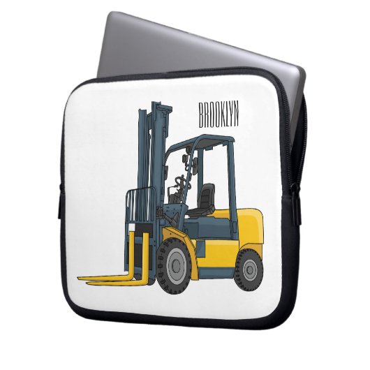 Gabelstapler-Cartoon Laptopschutzhülle (Vorderseite Links)