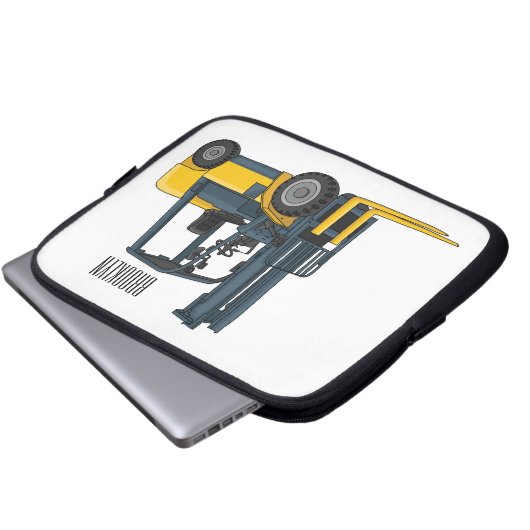 Gabelstapler-Cartoon Laptopschutzhülle (Vorne Knopf)