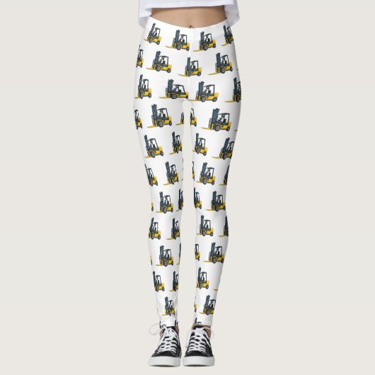 Gabelstapler-Cartoon Leggings (Vorderseite)