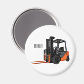 Gabelstapler-Cartoon Magnet (Vorderseite/Rückseite)