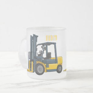 Gabelstapler-Cartoon Mattglastasse