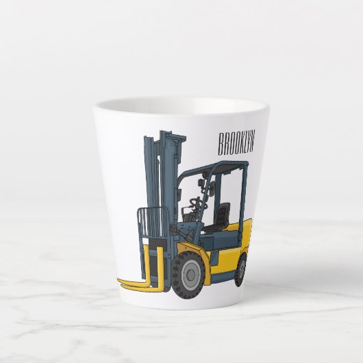 Gabelstapler-Cartoon Milchtasse (Vorderseite)