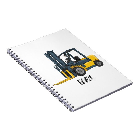 Gabelstapler-Cartoon Notizblock (Rechte Seite)