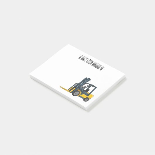 Gabelstapler-Cartoon Post-it Klebezettel (angewinkelt)