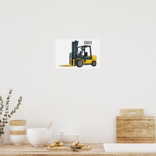 Gabelstapler-Cartoon Poster (Küche)