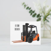 Gabelstapler-Cartoon Postkarte (Stehend Vorderseite)