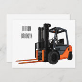 Gabelstapler-Cartoon Postkarte (Vorne/Hinten)