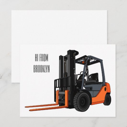 Gabelstapler-Cartoon Postkarte (Vorne/Hinten)
