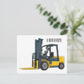 Gabelstapler-Cartoon Postkarte (Stehend Vorderseite)