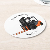 Gabelstapler-Cartoon Runder Pappuntersetzer (Angewinkelt)