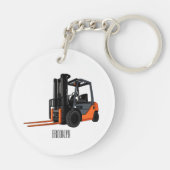 Gabelstapler-Cartoon Schlüsselanhänger (Rückseite)