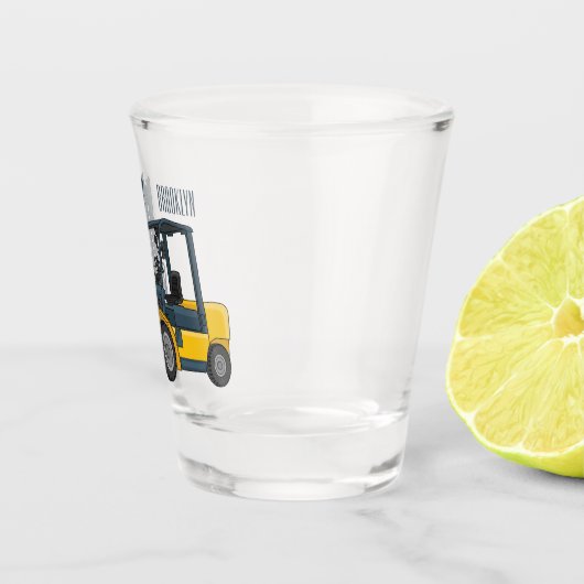 Gabelstapler-Cartoon Schnapsglas (Rechts)