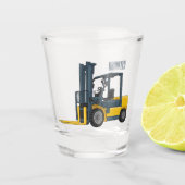 Gabelstapler-Cartoon Schnapsglas (Vorderseite)