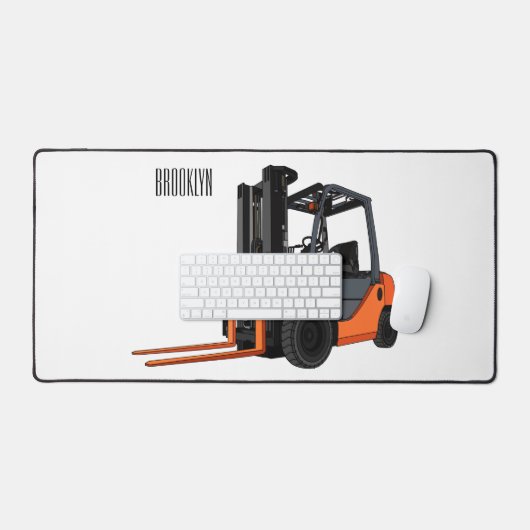Gabelstapler-Cartoon Schreibtischunterlage (Tastatur & Maus)