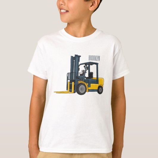 Gabelstapler-Cartoon T-Shirt (Vorderseite)