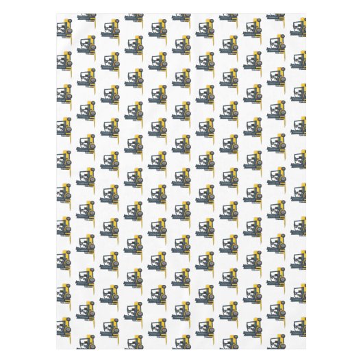 Gabelstapler-Cartoon Tischdecke (Vorderseite)