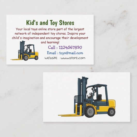 Gabelstapler-Cartoon Visitenkarte (Vorne/Hinten)
