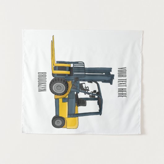 Gabelstapler-Cartoon Wandteppich (Vorderseite (Horizontal))