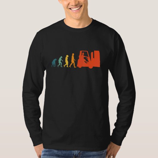 Gabelstapler Evolution Rückwärtsstapler Vintag T-Shirt (Vorderseite)