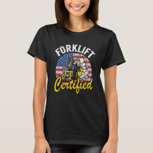 Gabelstapler für die US-amerikanische Flagge T-Shirt
