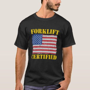 Gabelstapler für die US-amerikanische Flagge T-Shirt