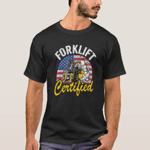 Gabelstapler für die US-amerikanische Flagge T-Shirt