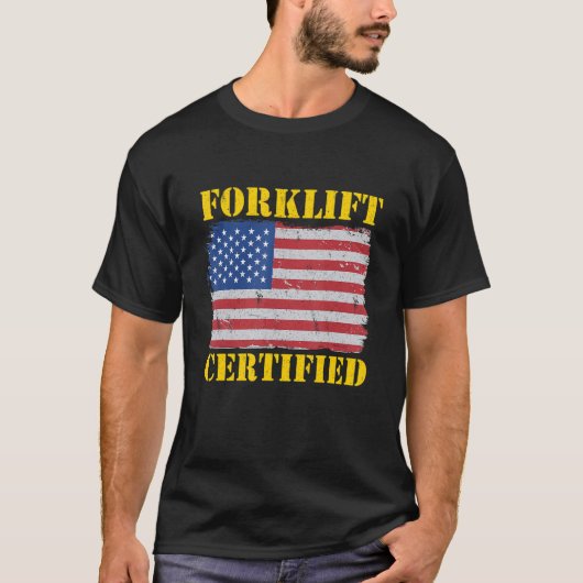 Gabelstapler für die US-amerikanische Flagge T-Shirt (Vorderseite)