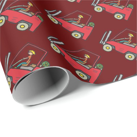 Gabelstapler Geschenkpapier (Rolleneckpunkt)