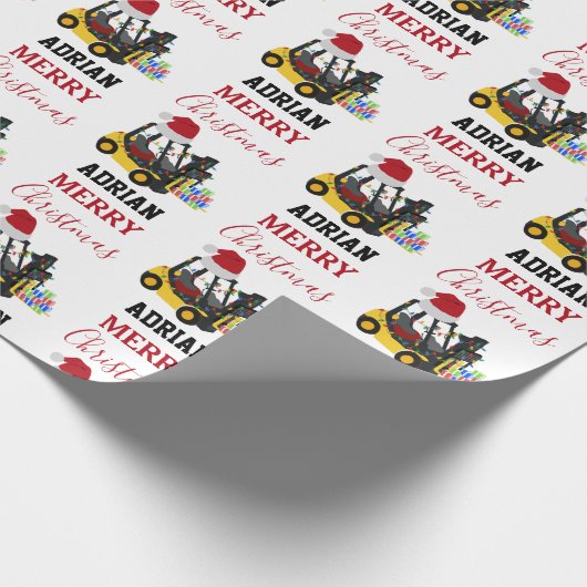 Gabelstapler Geschenkpapier (Ecke)