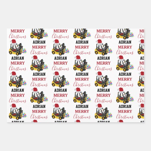 Gabelstapler Geschenkpapier Set (Vorderseite)