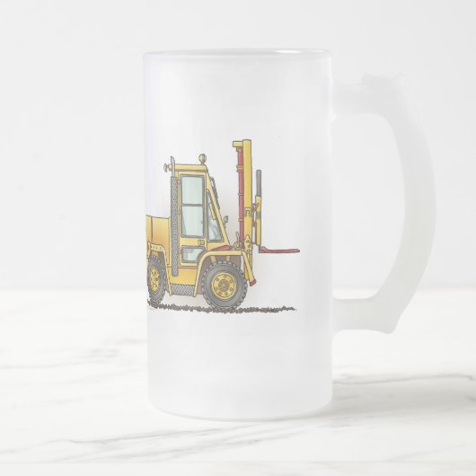 Gabelstapler-Glas-Tasse Mattglas Bierglas (Rechts)