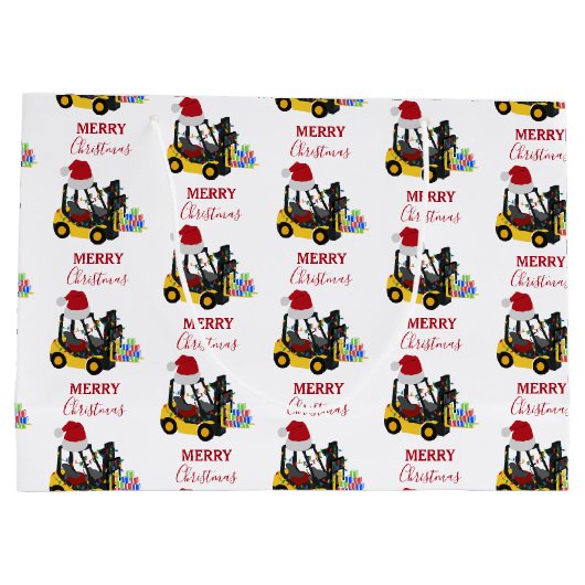 Gabelstapler Große Geschenktüte (Rückseite)