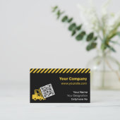 Gabelstapler hebt QR-Code Visitenkarte (Stehend Vorderseite)
