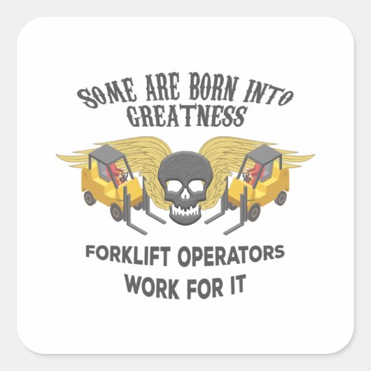 Gabelstapler Quadratischer Aufkleber (Vorderseite)