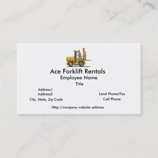 Gabelstapler-Visitenkarten Visitenkarte (Vorderseite)