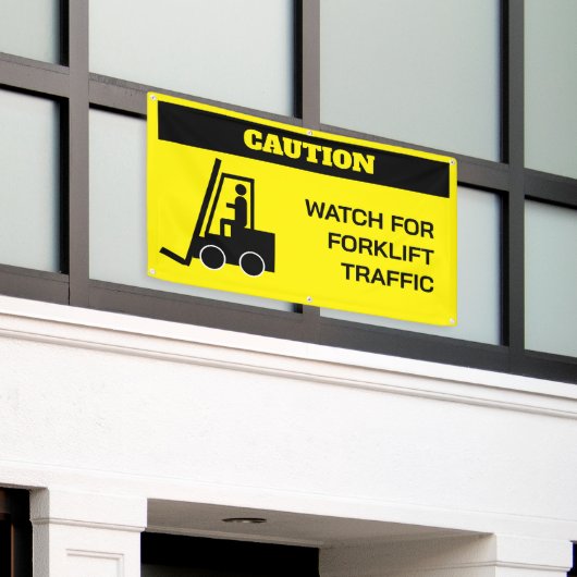 Gabelstapler Vorsicht Banner (Äußeres Gebäude)