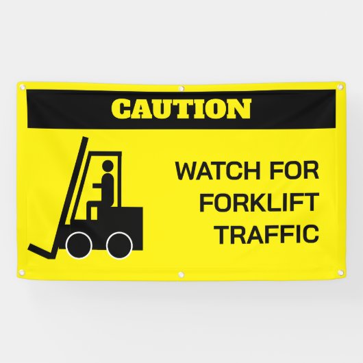 Gabelstapler Vorsicht Banner (Horizontal)