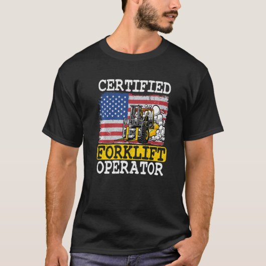 Gabelstapler-zertifizierter Gabelstapler T-Shirt (Vorderseite)