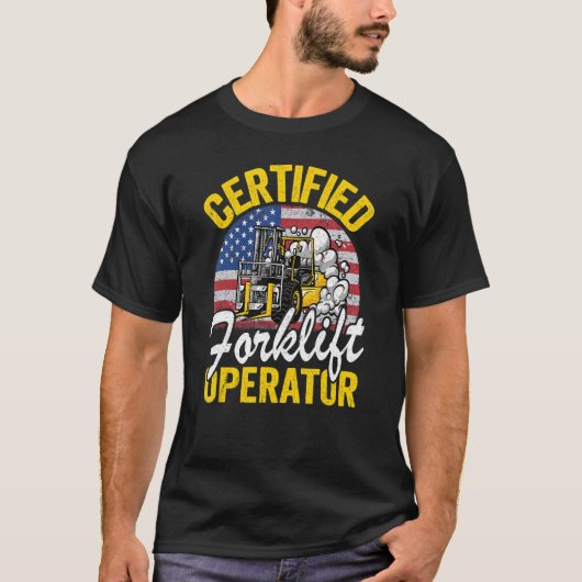 Gabelstapler-zertifizierter Gabelstapler T-Shirt (Vorderseite)