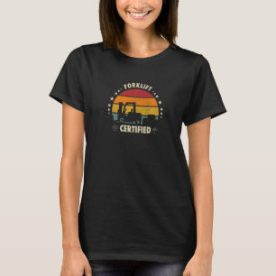 Gabelstapler-zertifizierter Meme Retro-Hubstapler T-Shirt