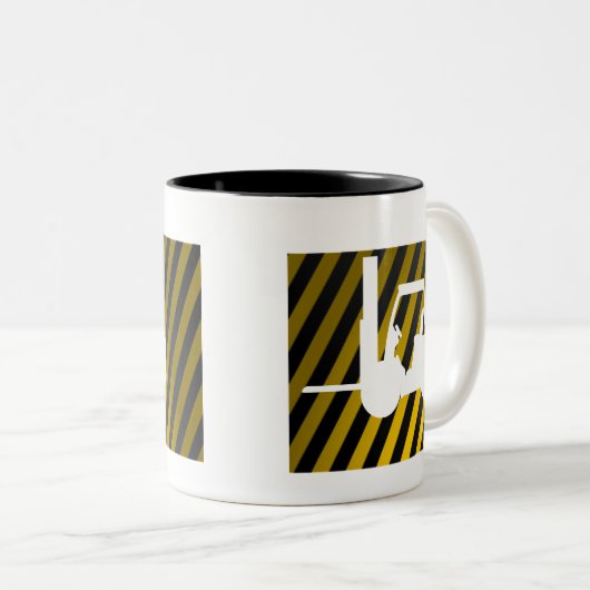 Gabelstapler Zweifarbige Tasse (VorderseiteRechts)