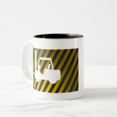Gabelstapler Zweifarbige Tasse (Vorderseite Links)
