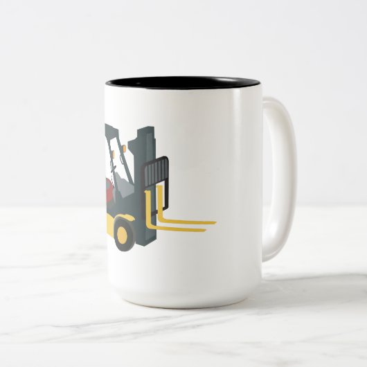 Gabelstapler Zweifarbige Tasse (VorderseiteRechts)
